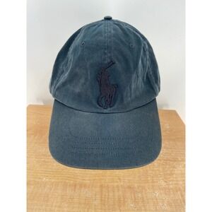 Polo Ralph Lauren Mens Navy Blue Big Pony Number 3 Cotton Baseball Cap Hat OSFA